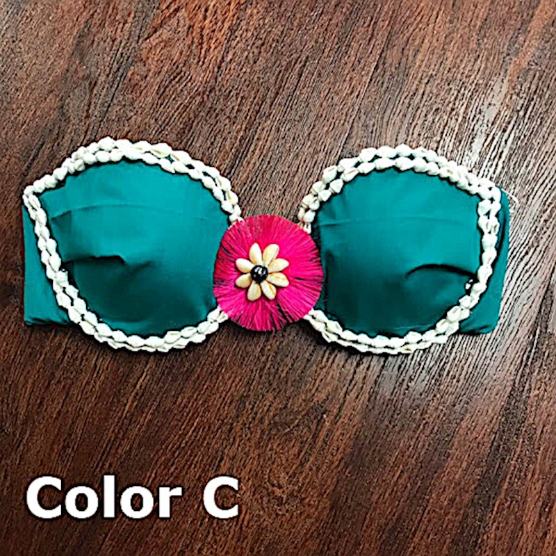 Tahitian Decorated Bra Details Aloha Hula Supply