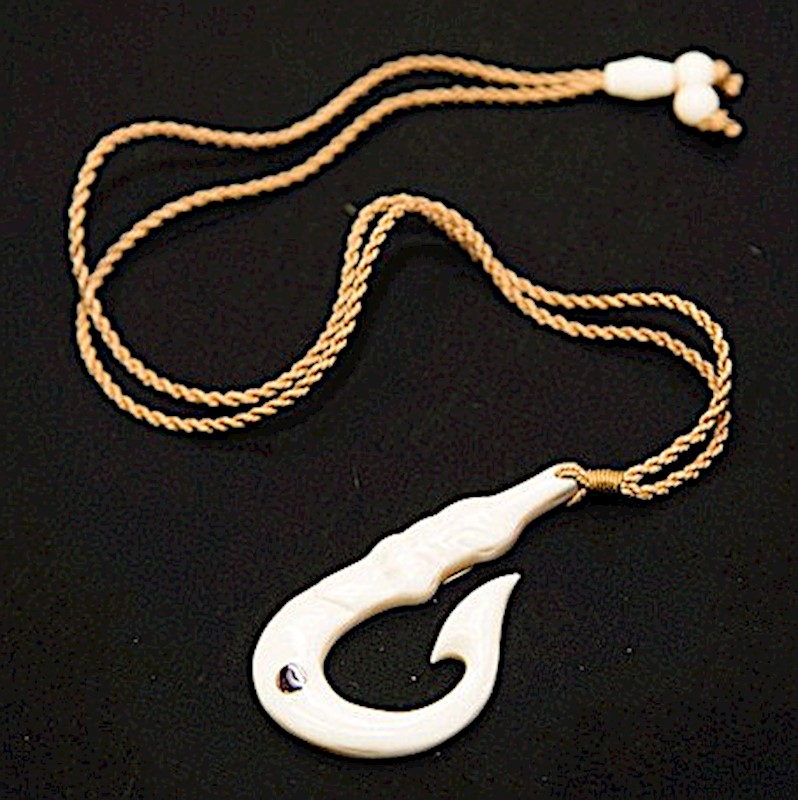 Maori Bone Hook Necklace Details - Aloha Hula Supply