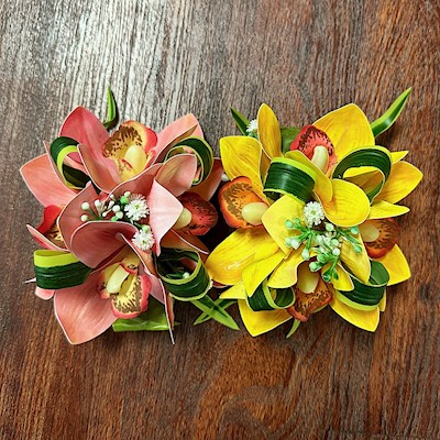 4-Cymbidium Orchid Clip                                                    