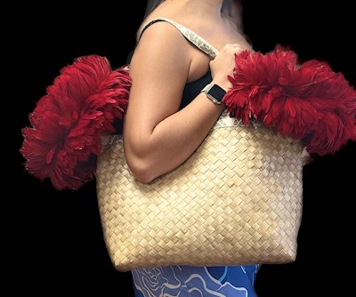 Lined Lauhala Bag - Made in Fiji                                           