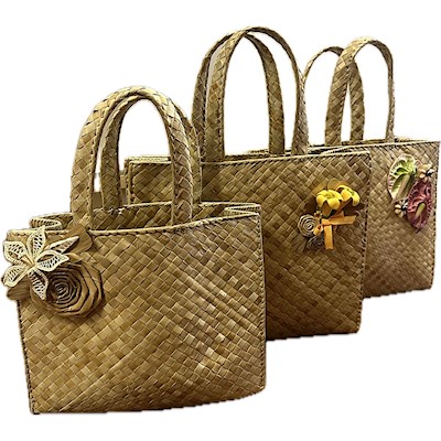 Perfect Gift!   Decorated Lauhala Purses                                   