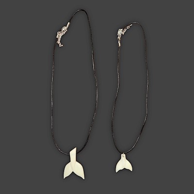 Bone Whale Tail Necklace                                                   