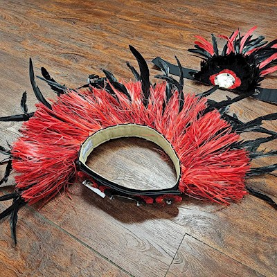 Ready Made Costume: Red w/ Black Feather Bundle                            