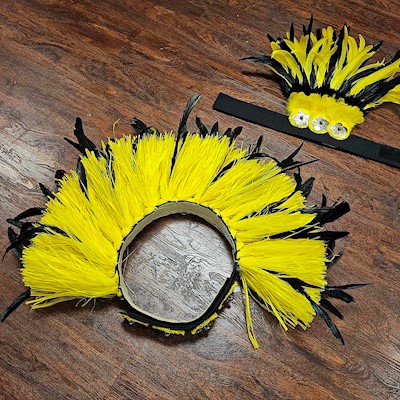 Ready Made Costume: Yellow w/ Black Feather Bundle                         